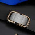 Ceinture en cuir pour homme de qualité avec boucle automatique métallique élégante. - Or / 125cm