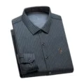 WilliamPOLO Camicia Uomo Manica Lunga A Righe Affari Casual con Bottoni Elegante - Taglia M / Grigio