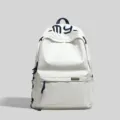 Large capacity college style student backpack white school bag for teen girls daily commute. - No Pendant / White