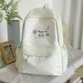 Cute light green polka dot backpack for girls, stylish school bag and casual daypack. - Single Bag Without Pendant / Green