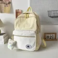 Korean style cute star print school backpack casual travel daypack lightweight cute book bag - Yellow Without Pendant