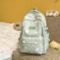 Korean style fresh printed women school bag daily cute casual campus backpack for student - No Pendant / Green