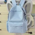 Sea salt fog blue starry sky backpack for students and women, large capacity and lightweight design. - Without Pendant Single Bag / Blue