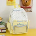 Cute star cat canvas school backpack for teen girls, stylish transparent ita bag daily daypack. - No Pendant / Yellow
