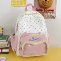 Cute polka dot cat ear student backpack with transparent window for daily school use. - No Pendant / Pink