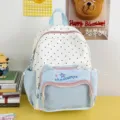 Cute polka dot cat ear ita bag backpack for teen girls transparent window casual school pack - No Pendant / Blue