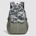 Grey camouflage laptop backpack large capacity student school bag casual travel bag - Pine Smoke Green