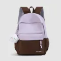 Zaino casual in stile college per donna, borsa scolastica leggera per studenti e uso quotidiano. - senza ciondolo / Viola