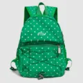 Green polka dot mini backpack for women, casual cute daily school bag and outdoor daypack. - L / Grass Green