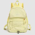 Yellow polka dot mini backpack for women, casual cute daily daypack with front bungee cord. - L / Milk Yellow