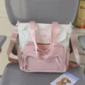 Sac bandoulière en toile oreilles chat rose grande capacité douce fille ita sac - Sans pendentif / Rose