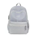 Pastoral style polka dot backpack, large capacity student school bag with cute lace trim. - Single Bag / Gray