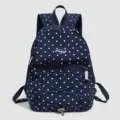 Korean style polka dot mini backpack for women, casual minimalist outdoor daypack. - L / Deep Sea Blue