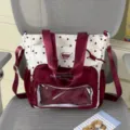 Sac à bandoulière pour fille avec motif d'étoiles, grand sac fourre-tout décontracté. - Sans pendentif / Rouge