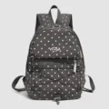 Mini sac à dos à pois pour femme, sac à dos décontracté quotidien avec poche avant. - L / Gris Roche