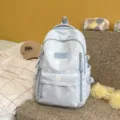 Korean style fresh printed backpack for women, cute cloud pattern school bag for daily use. - No Pendant / Blue