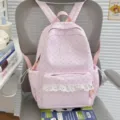 Korean ins style pink star backpack cute student school bag for teen girls casual daypack - No Pendant / Pink