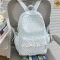 Korean INS style light blue star print backpack student cute school bag casual daypack - No Pendant / Blue
