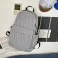 Korean Harajuku style gray plaid backpack, casual school bookbag for women and college students. - L / No Pendant / Gray