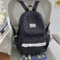 Korean style star pattern school backpack cute student dual shoulder bag casual daily daypack - No Pendant / Black