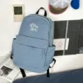 Blue Plaid Backpack Casual College School Bookbag Retro Harajuku Style Daypack for Women - S / No Pendant / Light Blue