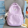Zaino viola leggero con stampa a farfalla ideale per la scuola e i viaggi all'aperto. - Con Ciondolo / Viola