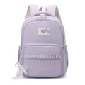 Large capacity school backpack for girls cute polka dot print lightweight casual book bag - Without Pendant / Purple