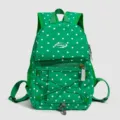 Petit sac à dos vert à pois style coréen sac de jour décontracté pour femme mignon - S / Vert Herbe