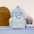 Japanese style sweet cute polka dot backpack for school students with lovely puppy print design. - No Pendant / Blue