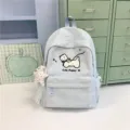 Cute light blue polka dot backpack for school students with sweet puppy print and star pendant. - With Pendant / Blue