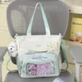 Sac à bandoulière en toile pour filles, joli sac ita avec oreilles de chat et fenêtre. - Avec Charme / Vert