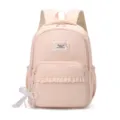 Pink polka dot school backpack for girls, lightweight cute casual daypack for daily use. - Without Pendant / Pink