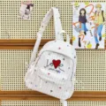 Sac à dos à carreaux style japonais pour fille, cartable élégant pour école et voyage. - Petit (Sans Pendentif) / Vert
