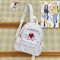 Sac à dos à carreaux décontracté style japonais pour étudiantes mode voyage sac à dos esthétique - Petit (Sans Pendentif) / Noir