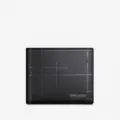 Billetera de cuero negro para hombre tarjetero minimalista elegante diseño de negocios bifold - Billetera Plegable con Caja de Regalo / Negro