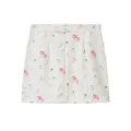 Elegant floral print detail of the women's commuter skirt, showing delicate watercolor flowers. - S / Floral Print Midi Skirt