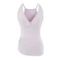 Damen V-Ausschnitt schmale Passform Camisole gerafftes lässiges Tanktop violett Detail - S / Oberteile / Hellviolett