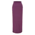 Eleganter violetter High-Waist-Maxirock mit geradem Schnitt, schmale Detailansicht für Damen. - S / Unterteile / Lila