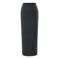 Classic dark gray high waist maxi pencil skirt for women, slim fit long skirt detail view. - S / Skirts / Dark Gray