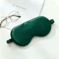 Silk sleep mask dark green breathable shading eye mask for sleeping comfortable night rest - Dark Green