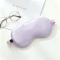 Light purple 19mm silk sleep mask for total blackout, breathable and portable rest accessory. - Light Purple