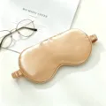 Champagne silk sleep mask, smooth mulberry silk for comfortable sleep and shading. - Champagne Gold