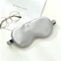 Silver gray pure silk sleep mask, breathable and shading for resting, lightweight portable. - Silver Gray