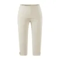 Beige hoge taille cropped yoga leggings met brede tailleband en stijlvolle splitmanchetten. - XS / Koffie Verkeerd