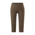 Hoogetailleerde capri-yogabroek met omgeslagen taille en splitzoom voor sport en fitness. - Bruin