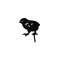 Metal chicken garden stake detail, black silhouette yard sign for outdoor lawn and farm decor. - Purple Embroidery (05)