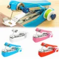 Compact handheld mini sewing machine detail view, portable manual stitch tool for home tailoring. - Multicolor