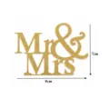 Gold glitter Mr and Mrs cake topper for wedding party decoration dessert table display 9x7cm - Gold