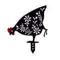 Acrylic outdoor garden stake rooster yard art flower hollow decorative sign lawn ornament - Black and Red (02)