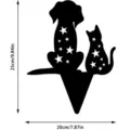 Cat and Dog Garden Stake Black Silhouette Hollow Metal Yard Art Decor 25x20cm - Cat and Dog (02)